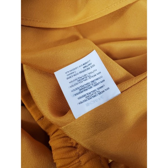 J.Crew Wool Blend Ruffle Buttom Pull On Skirt Women’s Size 2 Mustard Yellow - Picture 5 of 6